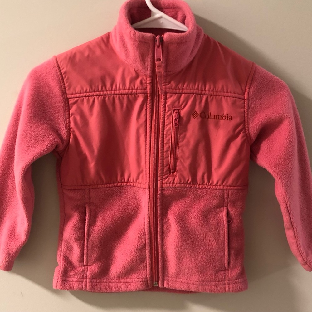 Columbia Full Zip Fleece Jacket With Pockets Size 4-5 Youth Gently Used